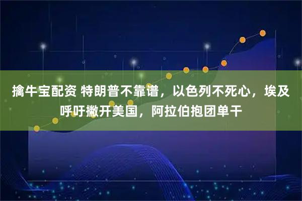 擒牛宝配资 特朗普不靠谱，以色列不死心，埃及呼吁撇开美国，阿拉伯抱团单干